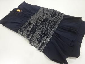 未使用品　正絹　絞り荒波模様男物兵児帯
